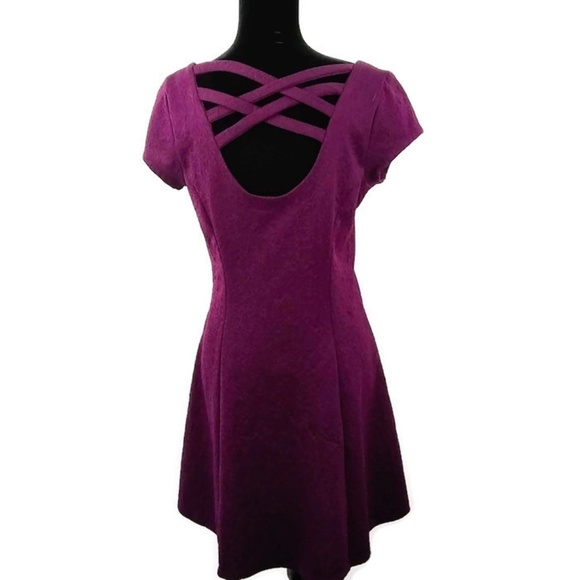 Maurices Women's Med Dress Purple Short Sleeves - Picture 3 of 5